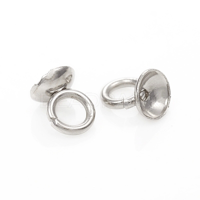 201 Stainless Steel Bead Cap Pendant Bails STAS-G224-24P-05-1