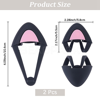 1 Pair Silicone Cat Ear Headphones Decorations DIY-CP0013-62B-1