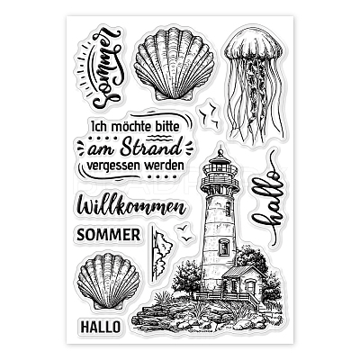 Custom Summer Theme PVC Plastic Clear Stamps DIY-WH0631-0067-1