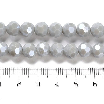 Electroplate Opaque Glass Beads Strands X-EGLA-A035-P8mm-A22-1