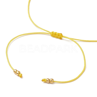 Natural Round Citrine Beads Braided Bead Bracelets for Women BJEW-JB11655-01-1