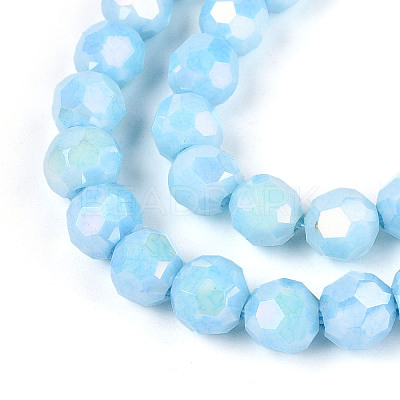 Anti-Tarnish Electroplate Glass Beads Strands EGLA-T021-6mm-15-01-1