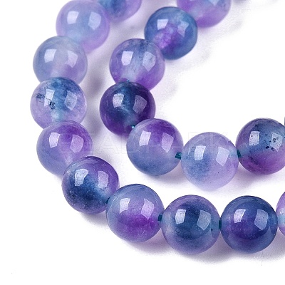 Dyed Natural White Jade Beads Strands G-T138-6mm-210-4-1