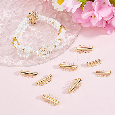 6Pcs Brass Slide Lock Clasps KK-BBC0027-58B-1
