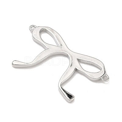 Brass Bowknot Links Connector Charms KK-B170-07P-1
