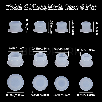 24Pcs 4 Style Silicone Bottle Seal Plug AJEW-GF0008-11D-1