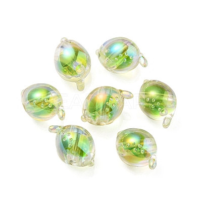 UV Plating Rainbow Iridescent Acrylic Beads OACR-F004-07E-1