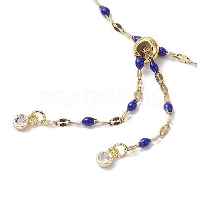 304 Stainless Steel Enamel Dapped Chains Slider Bracelets Making AJEW-JB01293-1