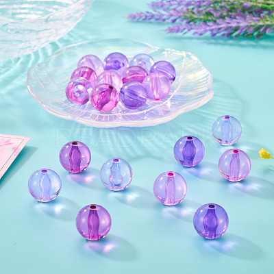 20Pcs 4 Colors Transparent Acrylic Beads MACR-TADJ0001-02A-1