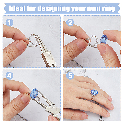 1Pc Oval Prong Ring Settings FIND-DC0006-66-1