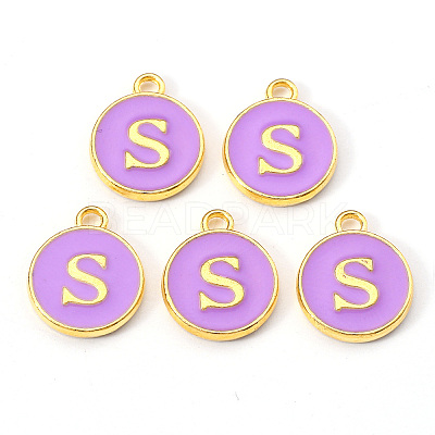 Golden Plated Alloy Enamel Charms ENAM-S118-10S-1