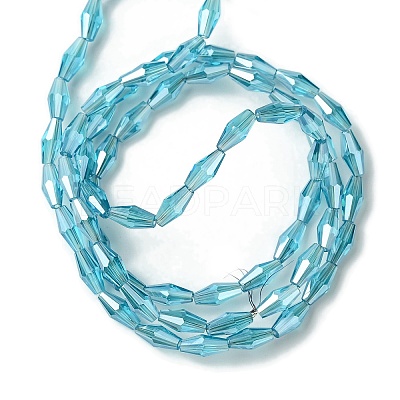 Transparent Electroplate Glass Beads Strands GLAA-K064-05A-PL07-1