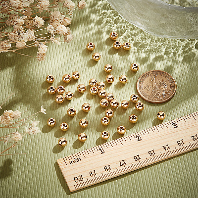 Rack Plating Brass Beads KK-LP0001-08G-04-1