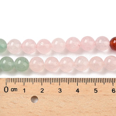 Chakra Natural Yellow Jade & Crystal Quartz & Green Aventurine & Rose Quartz & Carnelian & Sodalite & Amethyst Beads Strands G-NH0002-E03-6mm-1