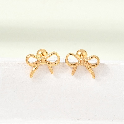 304 Stainless Steel Stud Earrings for Women SA-CBA44F8-04G-01-1
