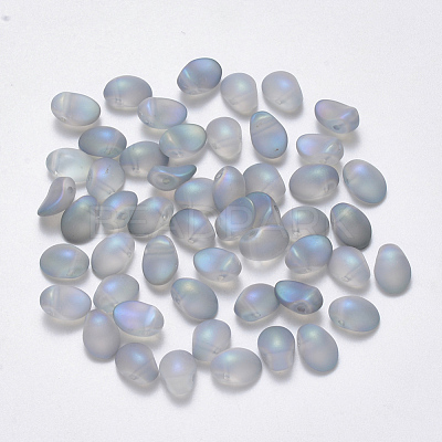 Transparent Spray Painted Glass Charms X-GLAA-R211-05-D01-1