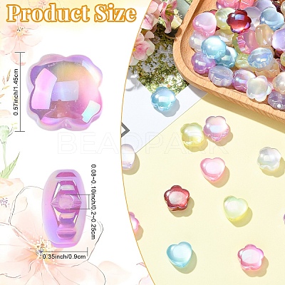 30Pcs 3 Styles UV Plating Resin Beads RESI-YW0005-80-1