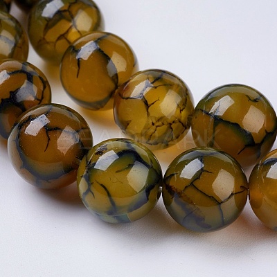 Natural Dragon Veins Agate Beads Strands G-G515-10mm-02A-1