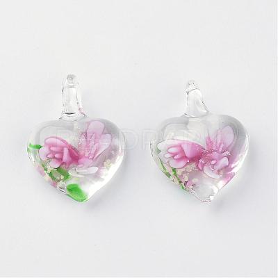 Handmade Luminous Lampwork Pendants LAMP-R136-04F-1
