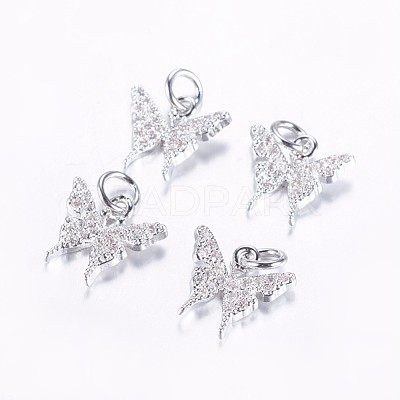 Long-Lasting Plated Brass Micro Pave Cubic Zirconia Charms ZIRC-F069-32P-1