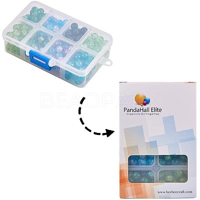 Baking Paint Crackle Glass Beads CCG-PH0002-10-1