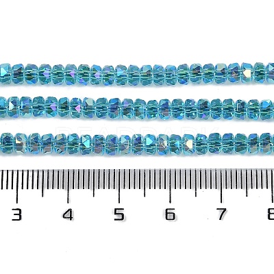 Electroplate Glass Beads Strands GLAA-Q105-03G-1