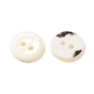 Natural Shell Flat Round Buttons with Carved Rim Recessed Center SH-CBA18B6-02A-01-1