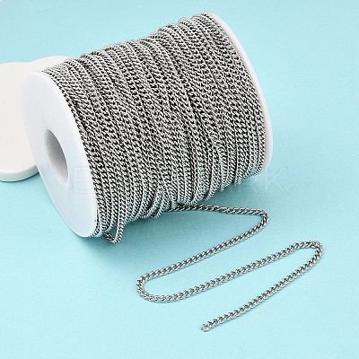 Tarnish Resistant 304 Stainless Steel Curb Chains CHS-R008-05-50m-1