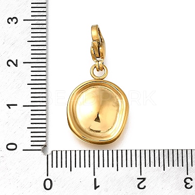 Flat Round 304 Stainless Steel Rhinestone Pendants Decoration STAS-R159-53G-04-1