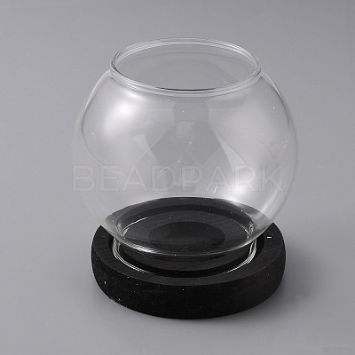 Rondelle Glass Candle Holder DJEW-WH0043-13B-1