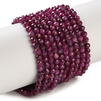 Natural Ruby Beads Strands G-K424-A01-4mm-1