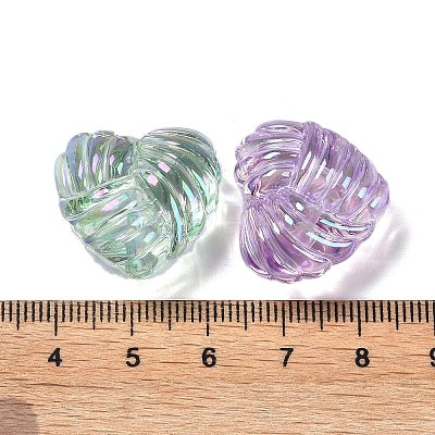 UV Plating Iridescent Acrylic Beads X-OACR-B021-05-1