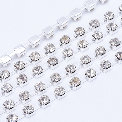 Brass Rhinestone Strass Chains CHC-T004-SS8-01S-1
