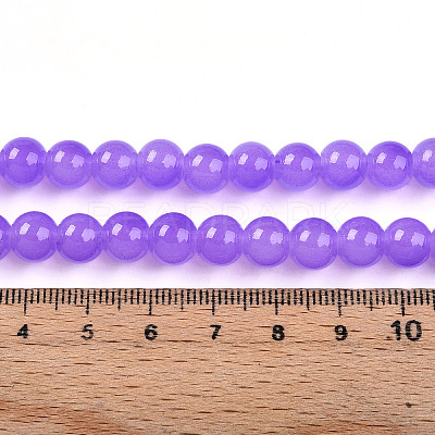 Baking Paint Imitation Jade Glass Round Bead Strands DGLA-Q021-8mm-44-1