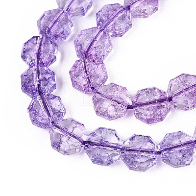 Transparent Crackle Glass Beads Strands GLAA-Q108-03A-06-1