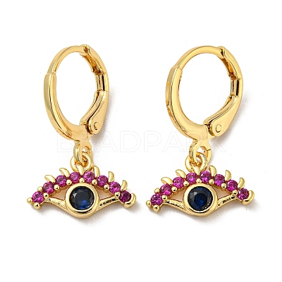 Real 18K Gold Plated Brass Dangle Leverback Earrings EJEW-A033-09G-01-1