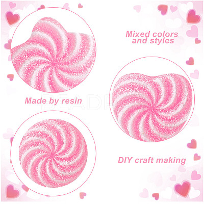 75Pcs 3 Styles Rainbow Color Resin Imitation Candy Cabochons RESI-GO0001-04-1
