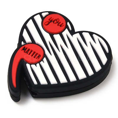 Heart Food Grade Silicone Focal Beads SIL-Q030-26A-1