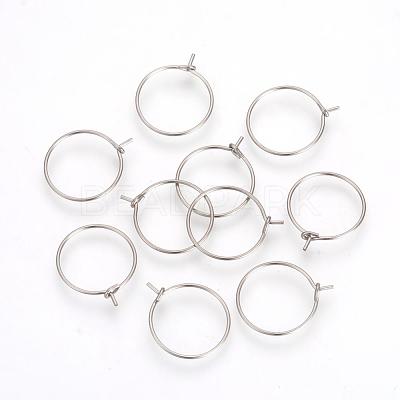Tarnish Resistant 304 Stainless Steel Hoop Earrings X-STAS-R071-31-1