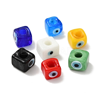 Handmade Evil Eye Lampwork European Beads LAMP-G143-06-1