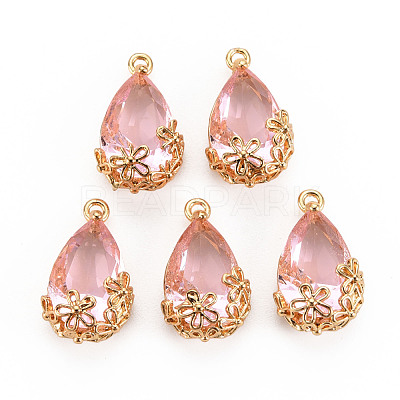 Transparent Glass Pendants GLAA-T007-05I-1