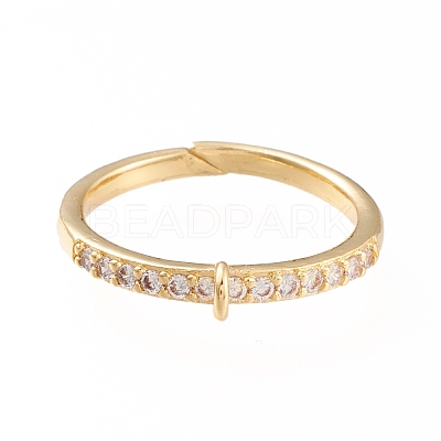 Brass Cuff Finger Ring Settings KK-L155-34G-1