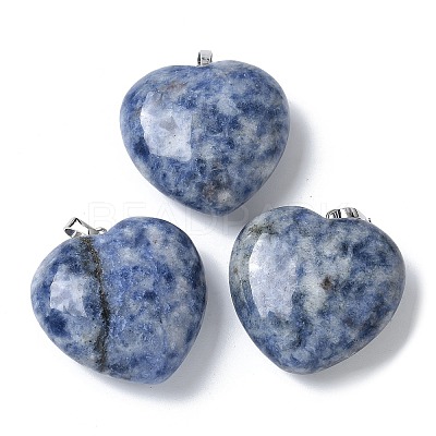 Natural Blue Spot Jasper Pendants G-A259-02P-08-1