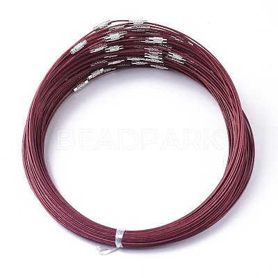 Stainless Steel Wire Necklace Cord DIY Jewelry Making X-TWIR-R003-09-1