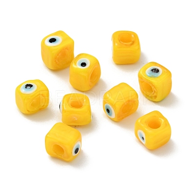 Handmade Evil Eye Lampwork European Beads LAMP-G143-06G-1