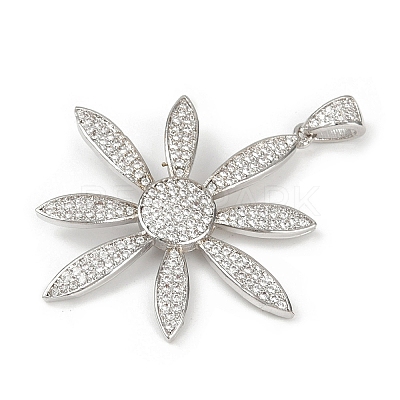 Brass Micro Pave Cubic Zirconia Pendants KK-M322-27P-1