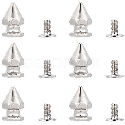 50Pcs Zinc Alloy Spikes Screwback Studs FIND-GF0008-53C-1