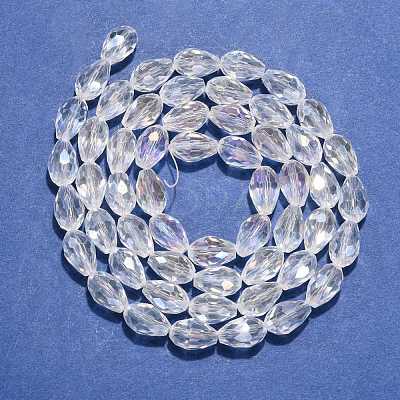 Electroplate Glass Beads Strands EGLA-D015-12x8mm-01-1