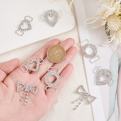 8PCS 4Style Alloy Rhinestone Buckle Clasps FIND-GO0001-47-1