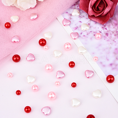 Spray Painted ABS Plastic Imitation Pearl Beads OACR-YW0002-20A-1